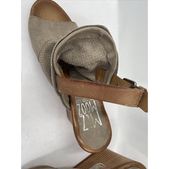MIZ MOOZ KONA Brown Leather Wedge Sandals Shoes Heels Women's Sz 39 NEW - Picture 10 of 12
